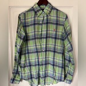 MENS RALPH LAUREN LINEN MADRAS SHIRT